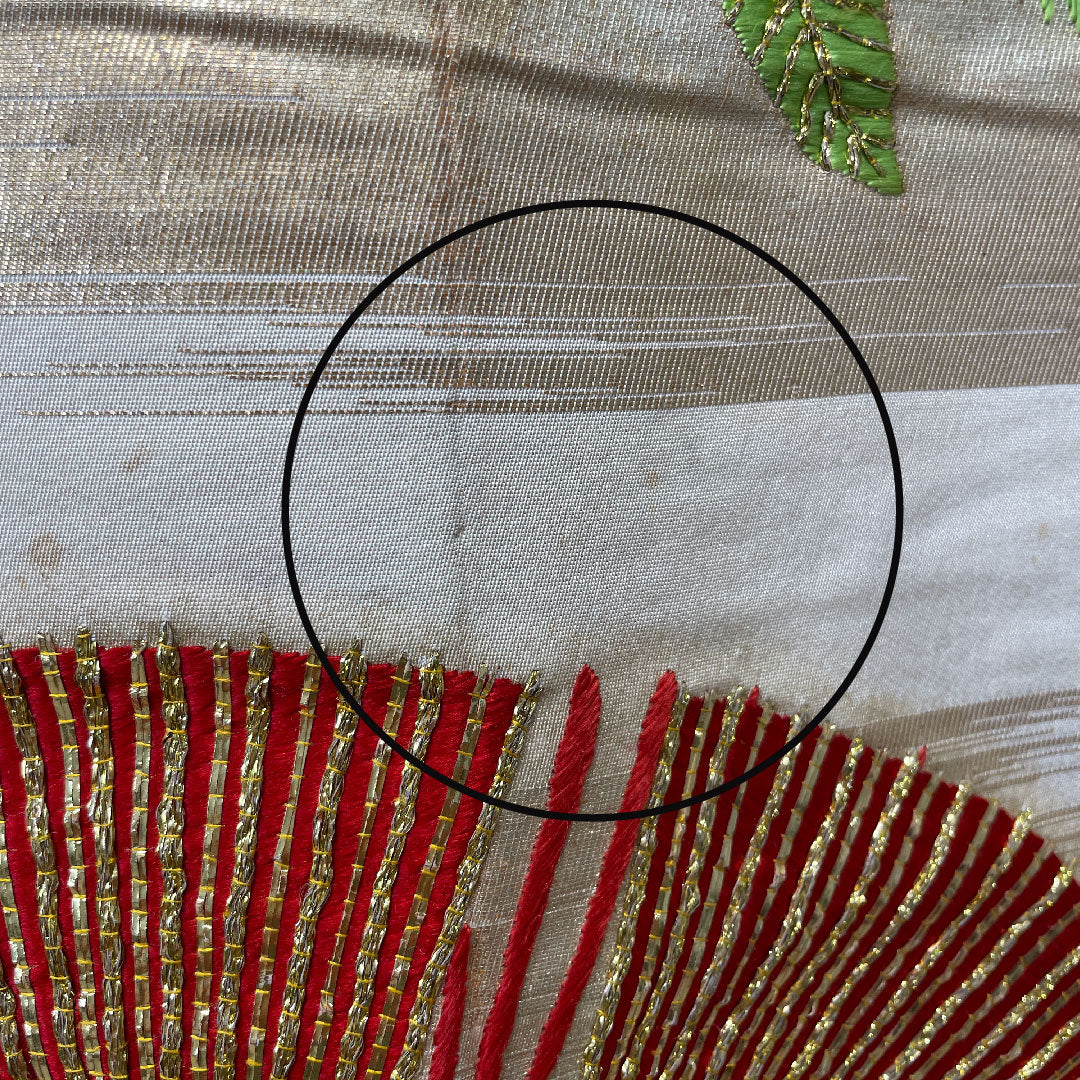 色打掛 身丈184cm  千總 大丸 千歳契松文 金駒刺繡 正絹 Bランク 袷 クリーム系 1110000604915
