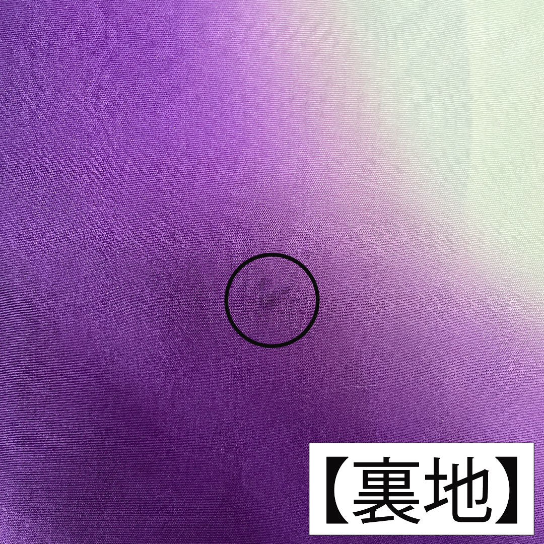 Small pattern, pure silk, length 163cm, sleeve length 63.5cm, lined, grape purple, all-dyed, Hikita-dyed, A-rank, purple, 1115004663420