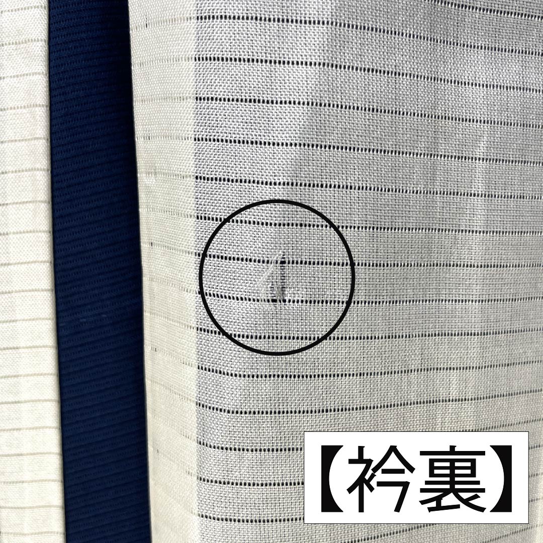 夏物 正絹 付下げ Aランク 身丈163.5cm 裄丈67.5cm 紺色（こんいろ） 型染 幾何学模様 健勝苑ガード 絽 紺系 1132005033418