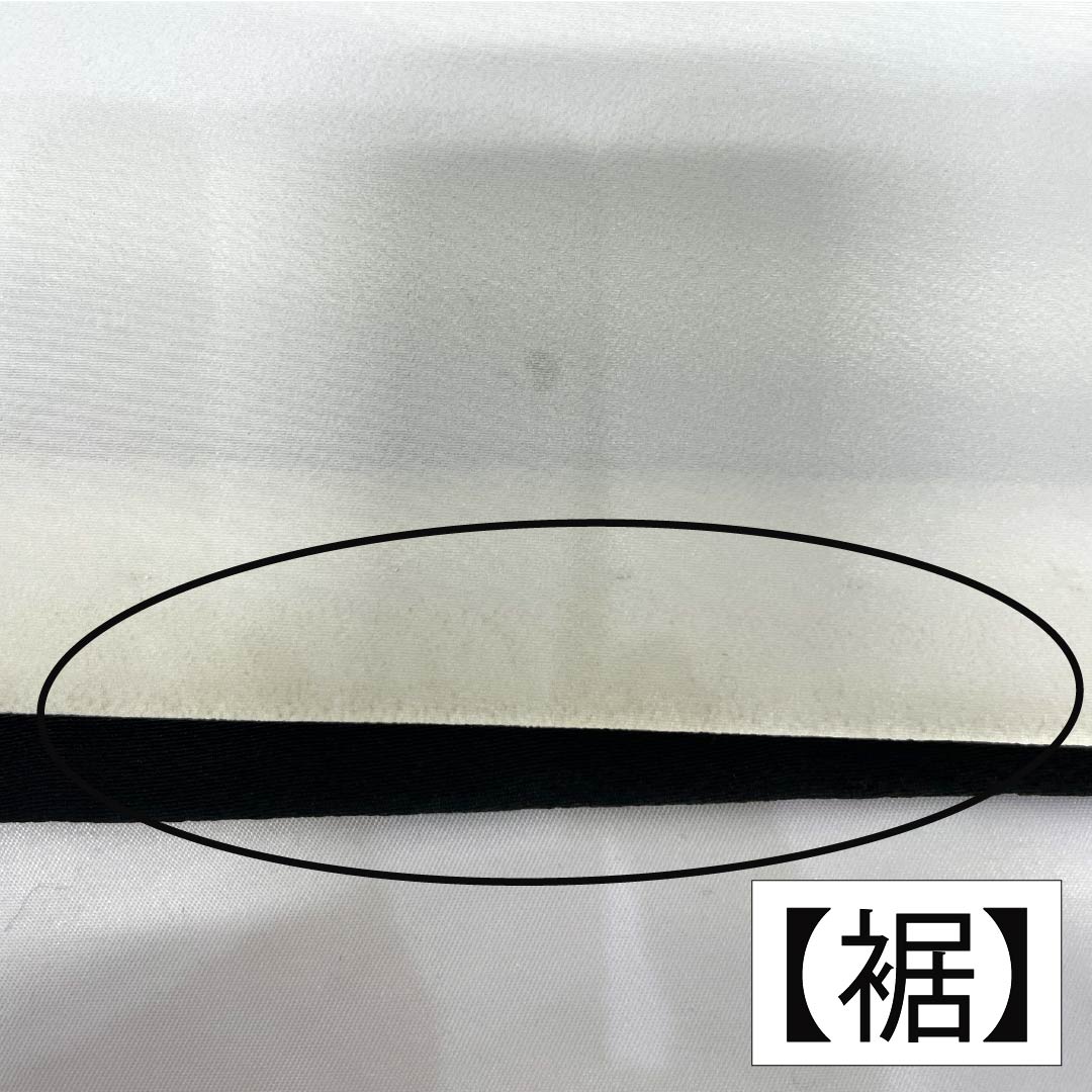 Black formal kimono, pure silk, A-rank, length 160.5cm, sleeve length 64cm, lined, five crests, three oaks, crane, pine, turtle, fan design, black, 1111001903410
