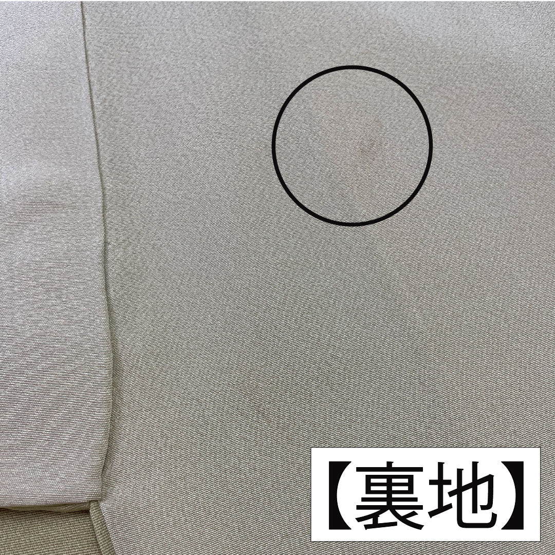 Homongi, pure silk, lined, length 164cm, sleeve length 64cm, faint yellow, Kyoto Yuzen, autumn grass pattern, one crest, five-fold fan, A rank, yellow, 1112004323423
