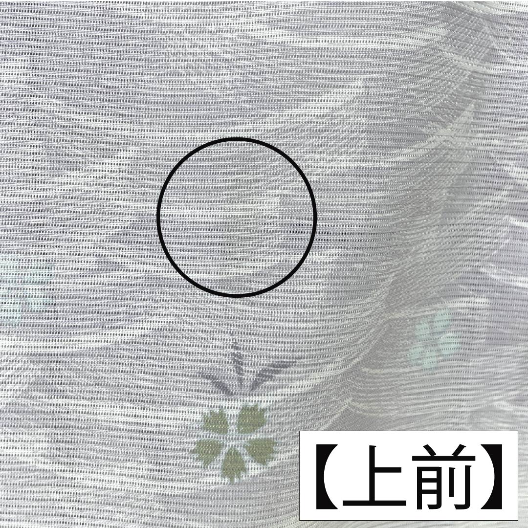 夏物 ポリエステル 小紋 身丈160cm 裄丈65cm 霞色（かすみいろ） 撫子 波 洗える着物 絽 Bランク グラデーション系 1132002454499