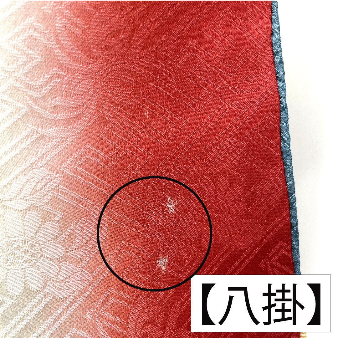 Homongi, pure silk, lined, length 162.5cm, sleeve length 62cm, navy blue, plum, cherry blossom, B rank, navy blue, 1112005634418
