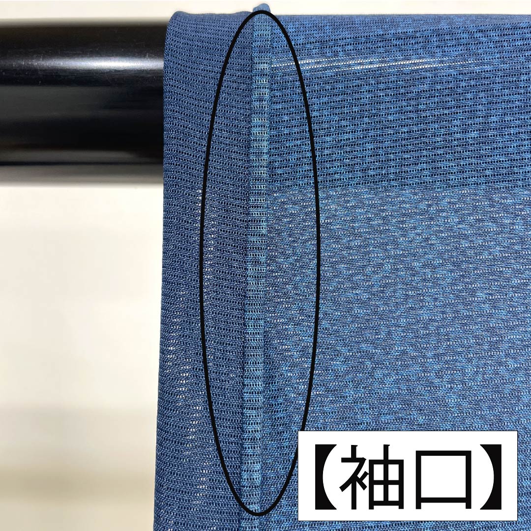 夏物 正絹 付下げ Aランク 身丈163.5cm 裄丈67.5cm 紺色（こんいろ） 型染 幾何学模様 健勝苑ガード 絽 紺系 1132005033418