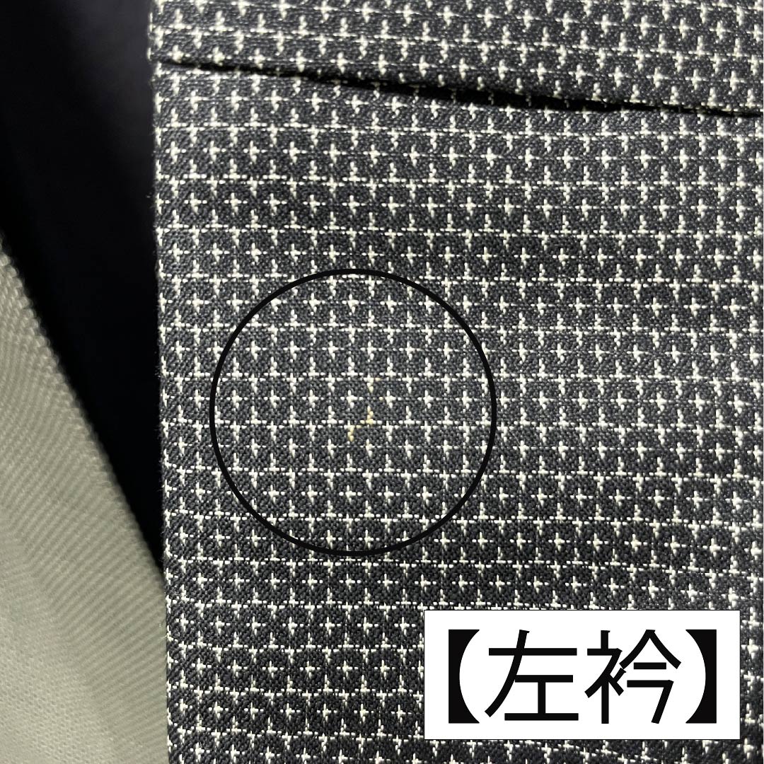 男物 正絹 Bランク 身丈139cm 裄丈68.5cm 小絣 亀甲 アンサンブル 袷 黒系 1119001424310