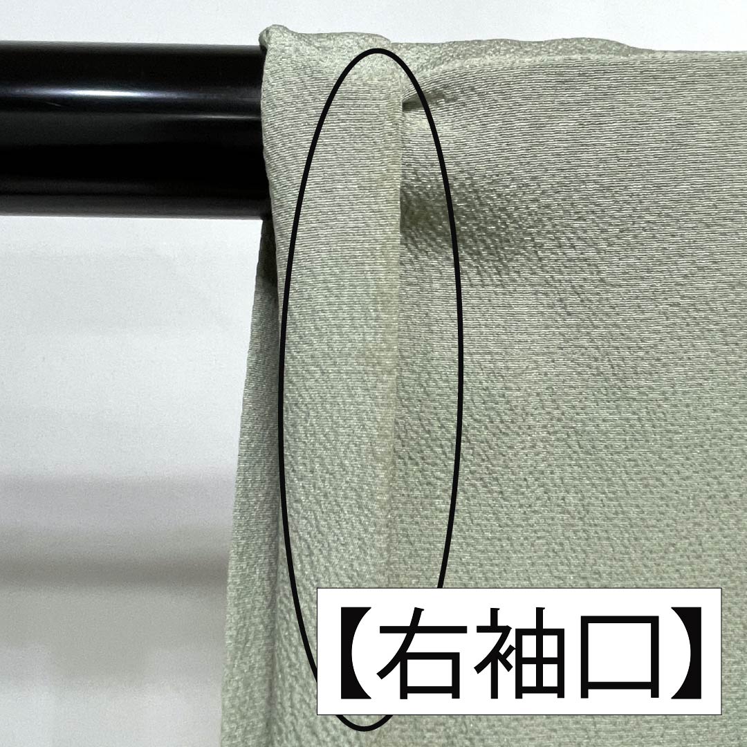 訪問着 正絹 Aランク 袷 身丈163cm 裄丈65.5cm 龍泉青瓷釉色（ロンチュエンチンツーユースーいろ） 京友禅 一つ紋 丸に梅鉢 縫い紋 辻ヶ花 緑系 1112006413419