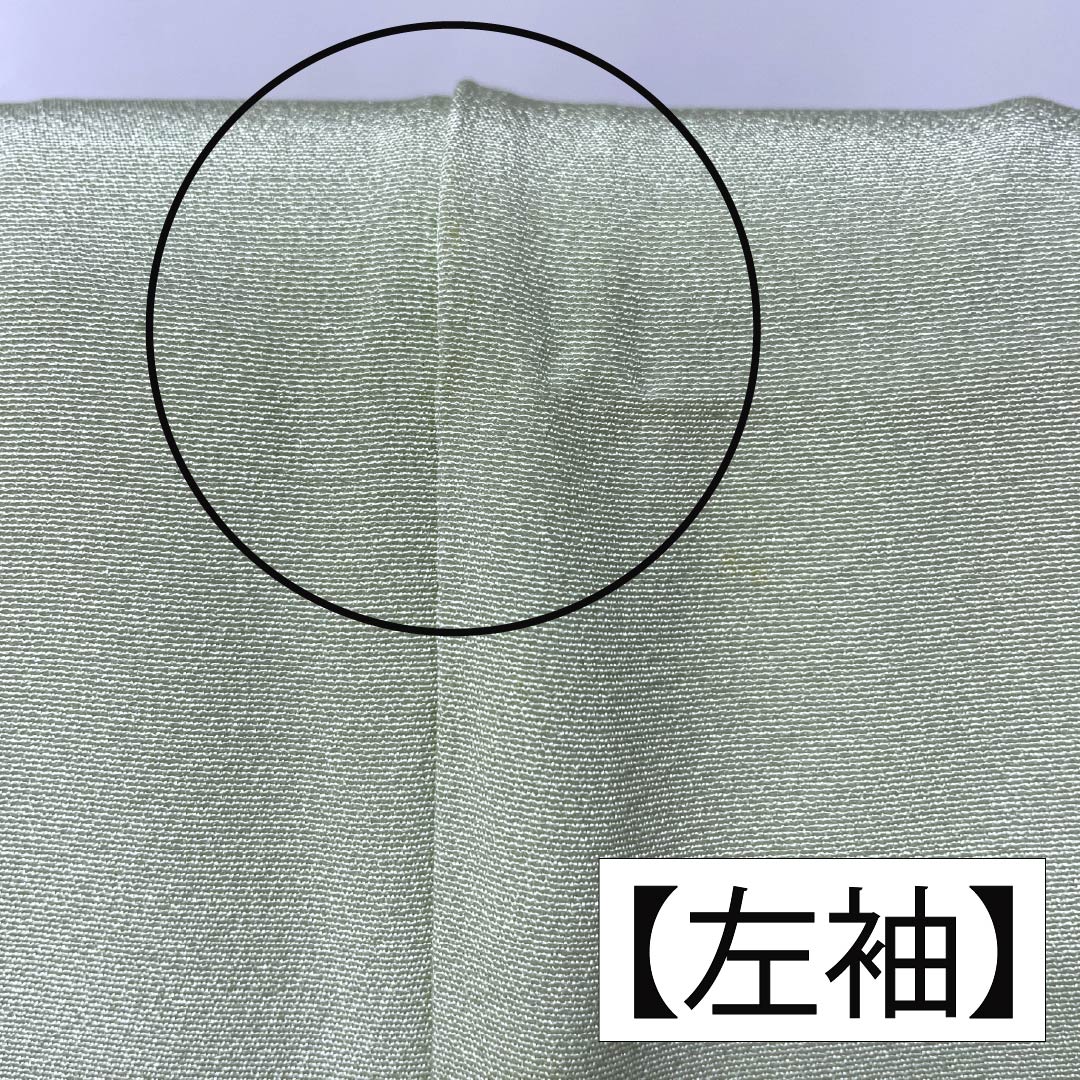 Visiting Kimono, Pure Silk, Grade B, Lined, Length 165cm, Sleeve Length 65.5cm, Light Green, Floral Design, Artist: Shuichi, Included Basting Thread, Green, Product Number: 1112006974519