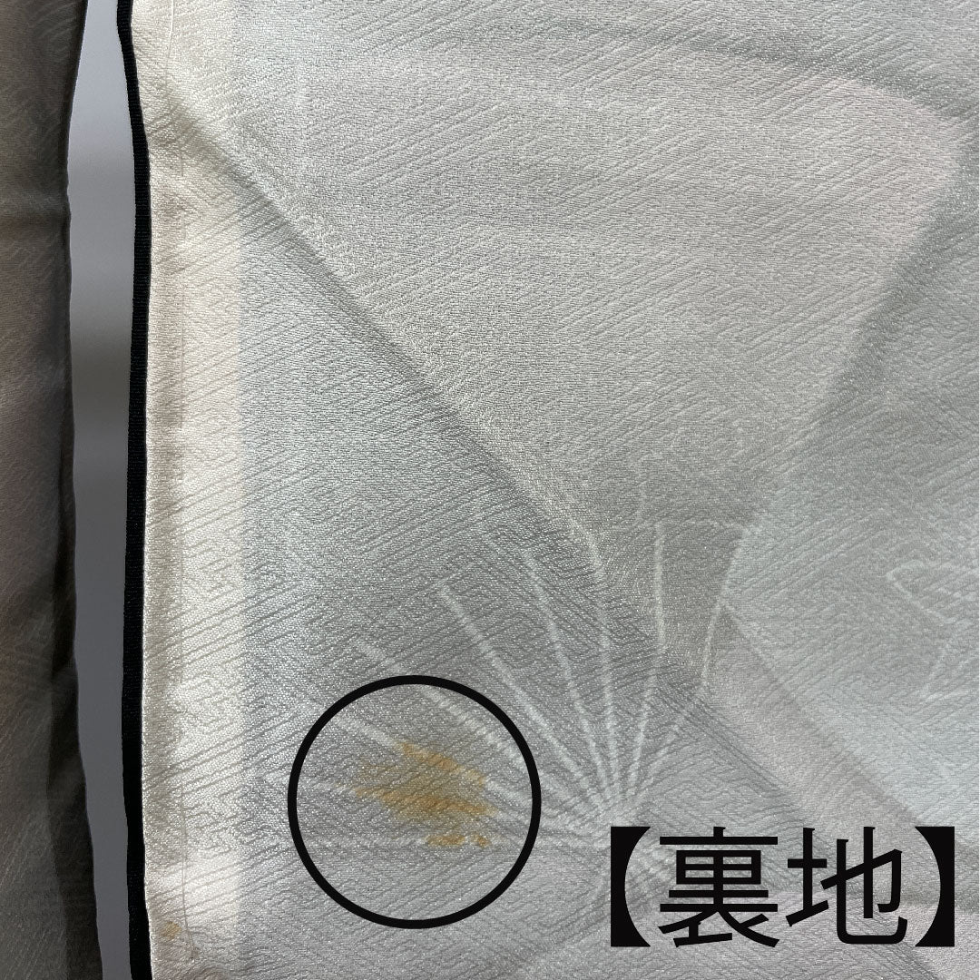 Haori, pure silk, length 78cm, sleeve length 64cm, black haori, Kyo-Yuzen, plum, autumn leaves, A rank, lined, black, 1117000793910
