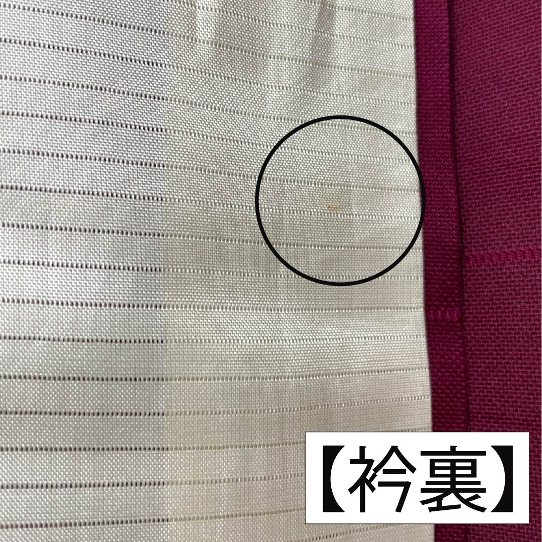 夏物 正絹 紬 身丈159cm 裄丈64.5cm 臙脂色（えんじいろ） 紋紗 格子 紗 Aランク 朱系 1132002763316