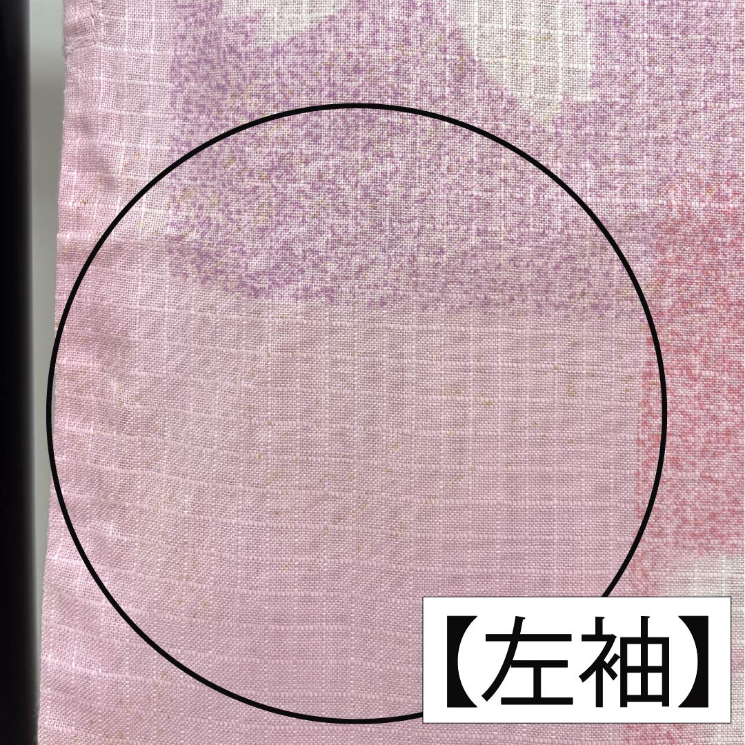 浴衣 木綿 身丈159cm 裄丈65.5cm Bランク 単衣 ピンク系 唐棣色（にわうめいろ） 八重桜 1118006074313