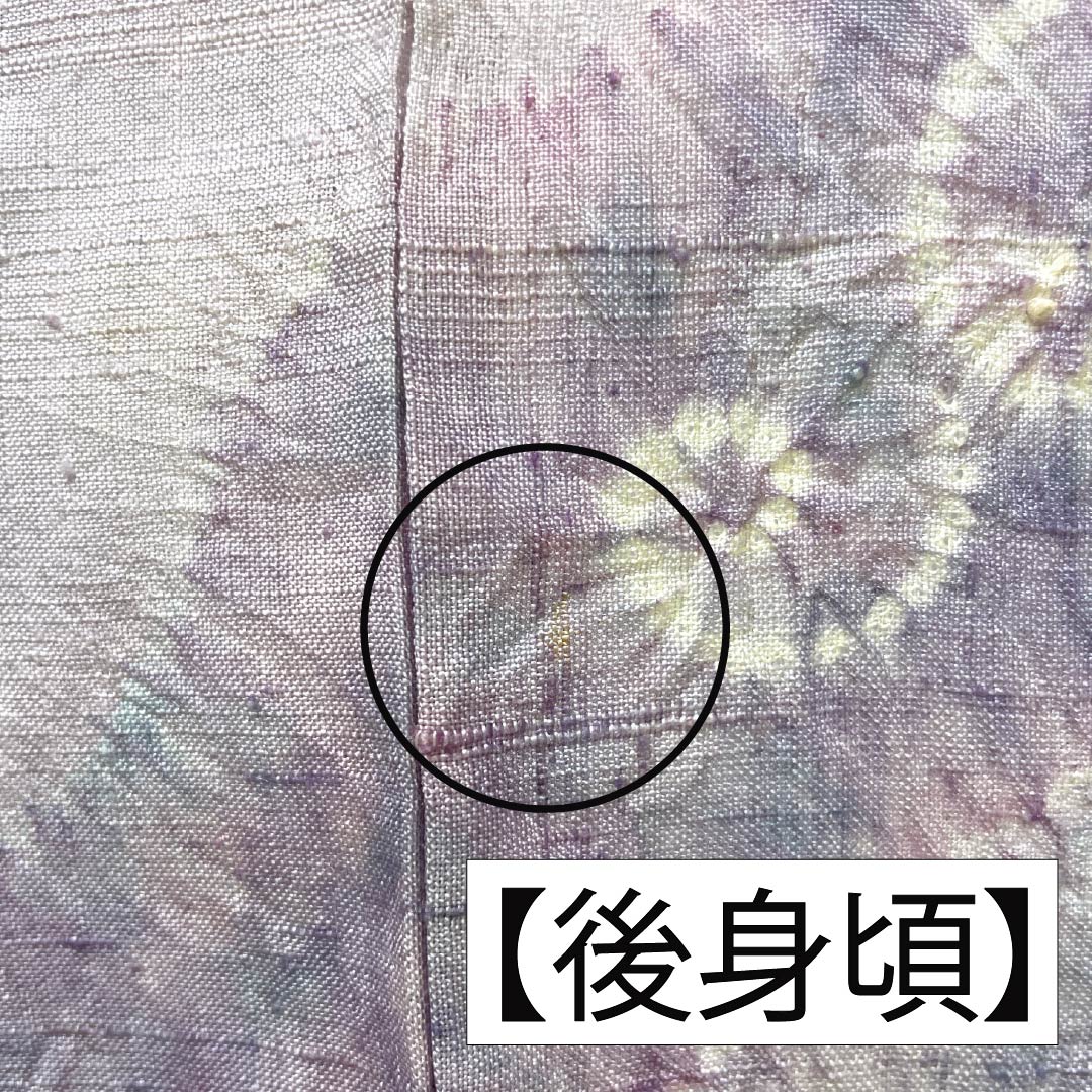 訪問着 正絹 Bランク 単衣 身丈165.5cm 裄丈64.5cm 白藤色（しらふじいろ） 紬地 絞り 作家物 辻ヶ花 紫系 1112007554520