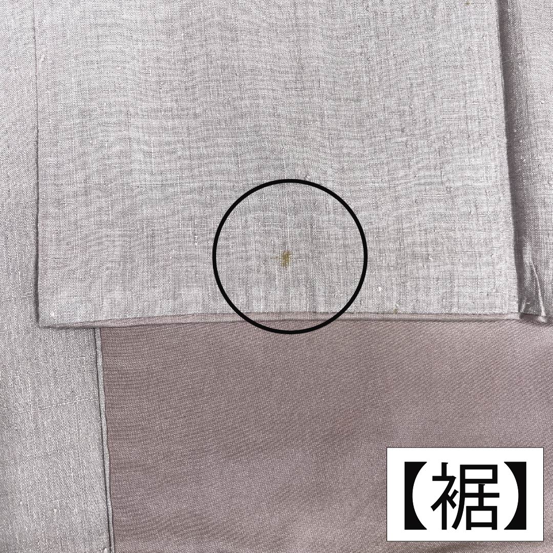 Solid color kimono, pure silk, Rank A, length 155.5cm, sleeve-to-sleeve 63cm, dull purple, one crest (ivy), true silk pongee, lined, purple tones, 1114002673320