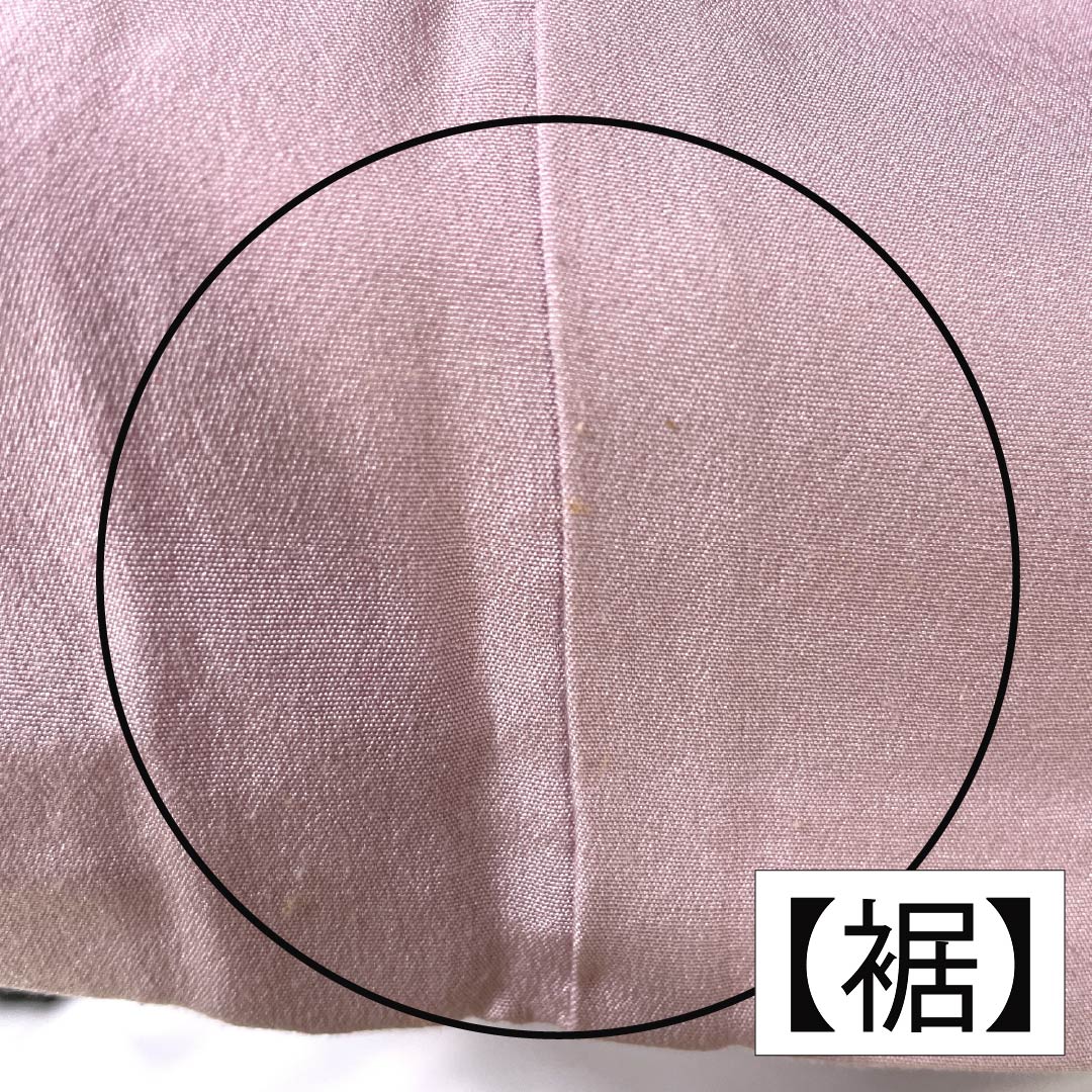 色無地 正絹 Bランク 身丈162.5cm 裄丈67cm 退紅色（あらそめいろ） 一つ紋 中陰五三桐 風景 袷 ピンク系 1114002344413
