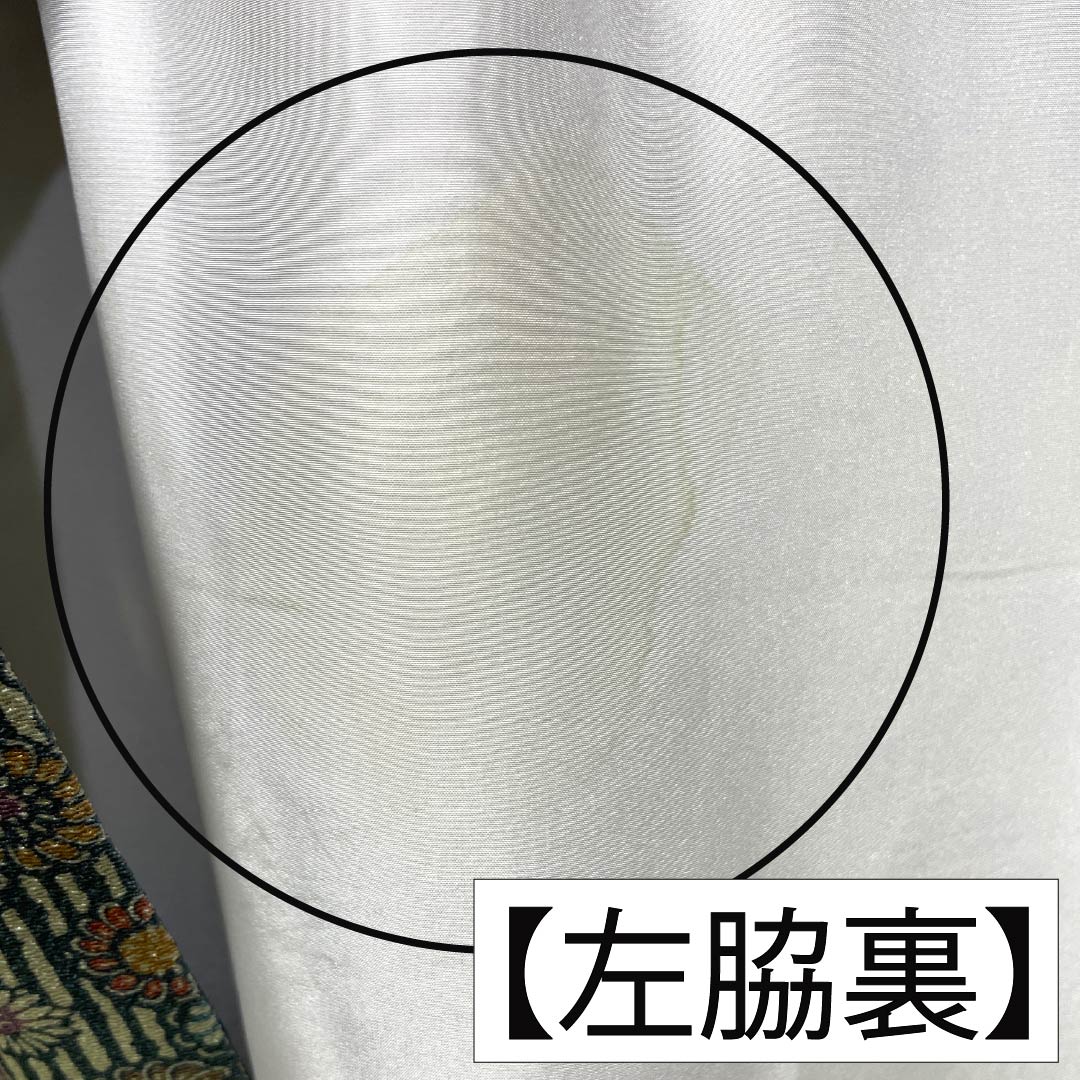 小紋 正絹 Aランク 身丈155.5cm 裄丈64cm 袷 鉄色（てついろ） 江戸小紋 南部幸雄 菊 割付文様 緑系 1115007243319