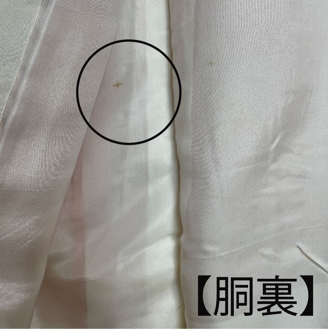 小紋 身丈148cm 裄丈60cm 袷  江戸小紋 流水 鮫 人参色  正絹 Cランク 朱系 1115002145116
