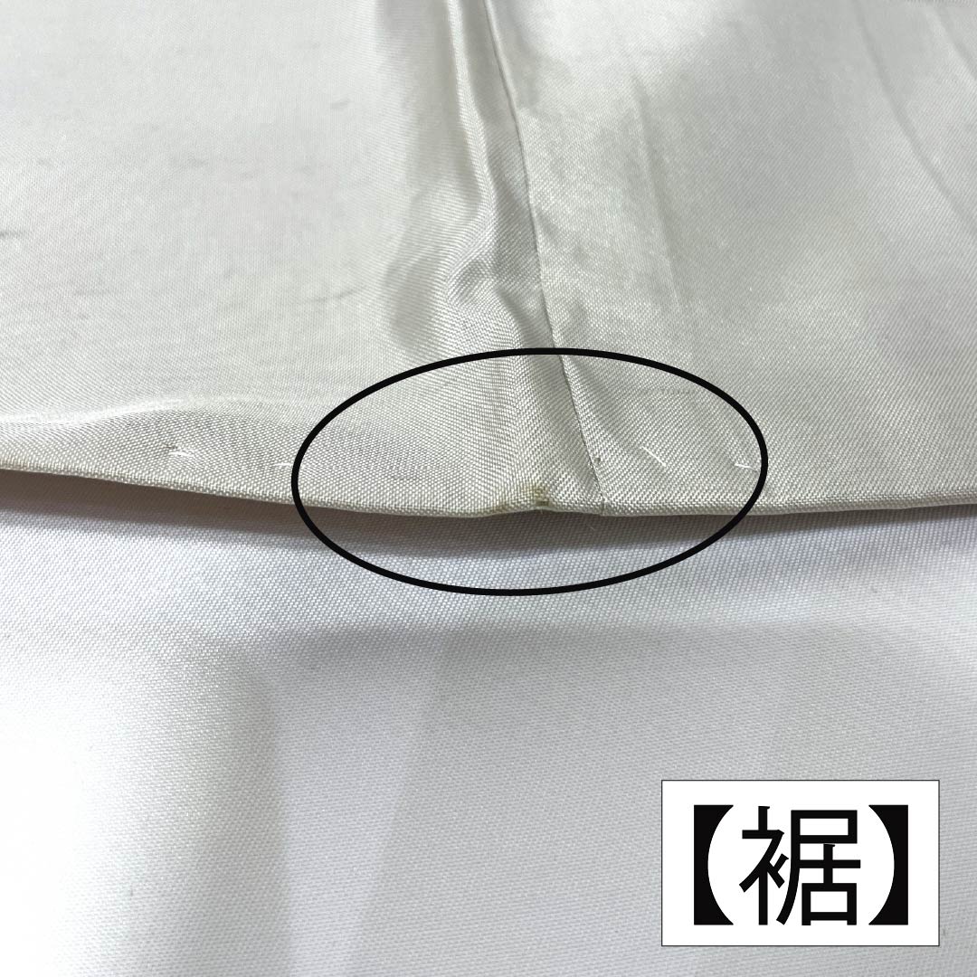 訪問着 正絹 Bランク 袷 身丈161.5cm 裄丈63.5cm 灰白色（かいはくしょく） 牛首紬 抽象模様 純一郎 作家物 しつけ糸付き グレー系 1112006994422