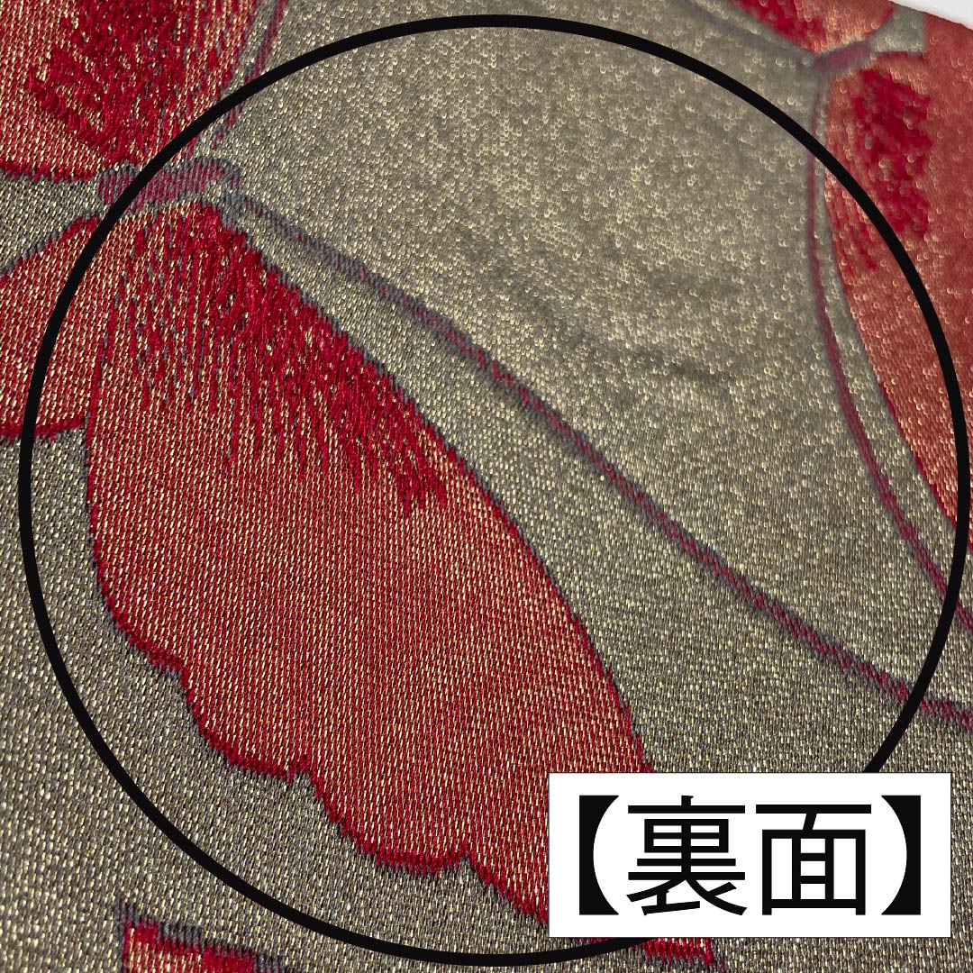 Half-width obi, polyester, wine red, butterfly, obi length 344cm, purple, A rank, 1125001743320