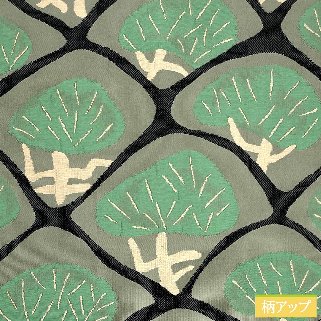 Nagoya Obi, Pure Silk, S-Rank, Willow Gray (Yanagi Nezuiro), Nishijin-ori (Nishijin-ori) Fabric, Pine Pattern, Pointed Pattern, Casual, Green, 373cm Long, Product Number: 1124010402319, Nagoya Style