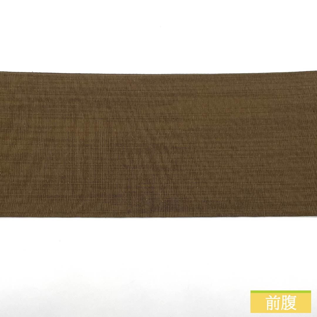 名古屋帯 正絹 Aランク 横段 紬地 帯丈340cm 六通 カジュアル 茶系 1124010073314 名古屋仕立て