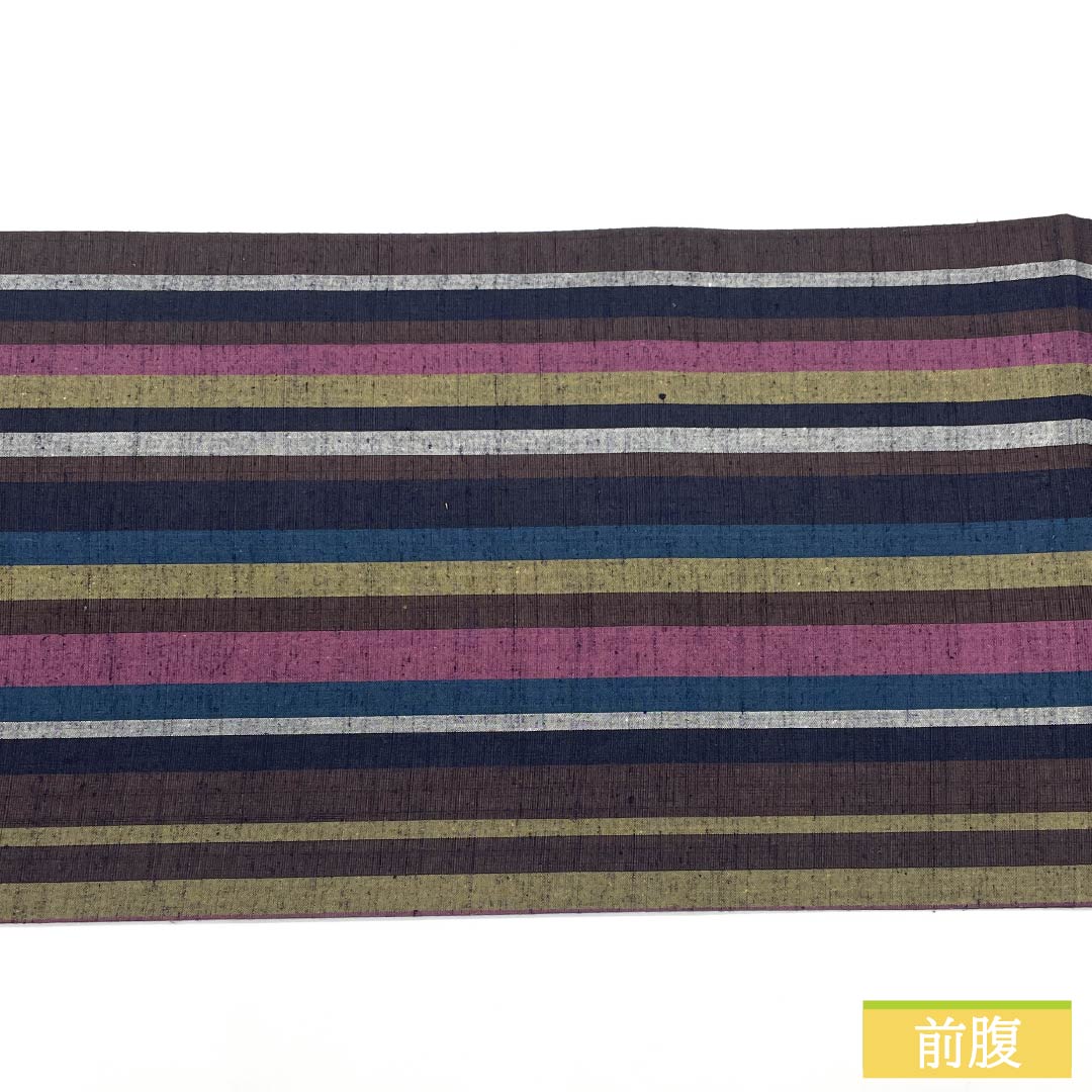 Nagoya Obi, Pure Silk, Grade A, Striped, Tsumugi Fabric, 376cm Long, Full Length, Casual, Gradient Pattern, 1124009953399, Open-Leg Style