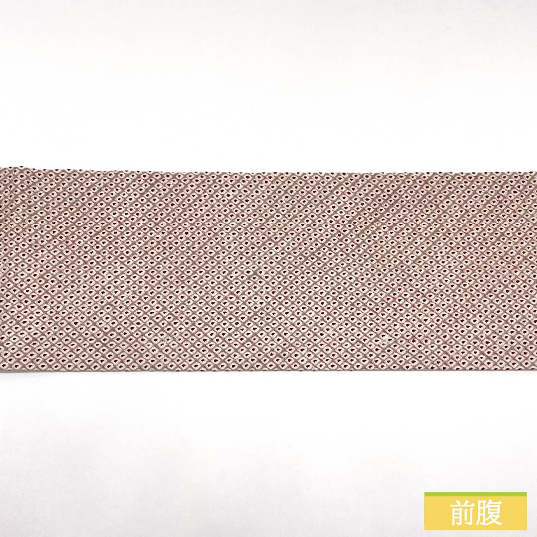Nagoya Obi, Pure Silk, S-Rank, White Oak (Shirotsurubamiiro), All-Sided, Kanoko Shibori, Dyed, Length 333cm, Full Length, Casual, Beige, Product Number 1124010252325, Nagoya Style