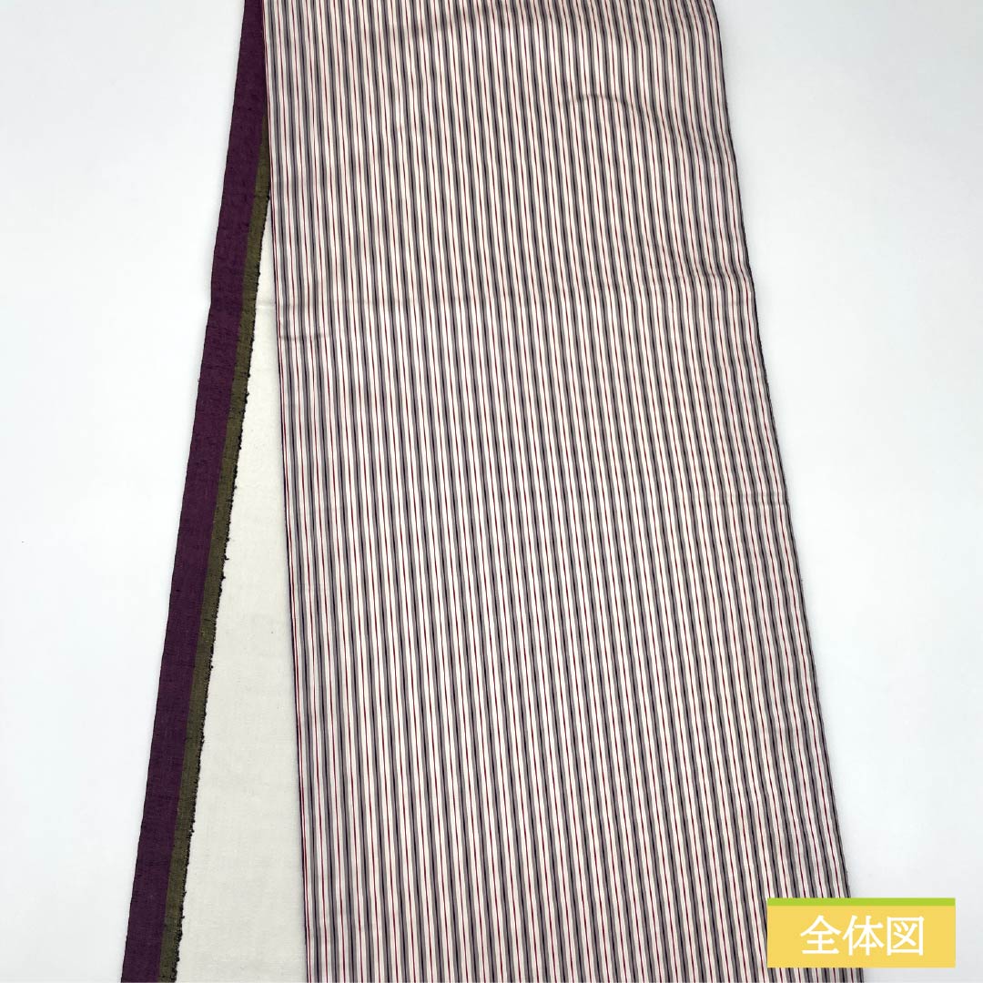 Nagoya Obi, Pure Silk, Grade A, Striped, Tsumugi Fabric, 376cm Long, Full Length, Casual, Gradient Pattern, 1124009953399, Open-Leg Style