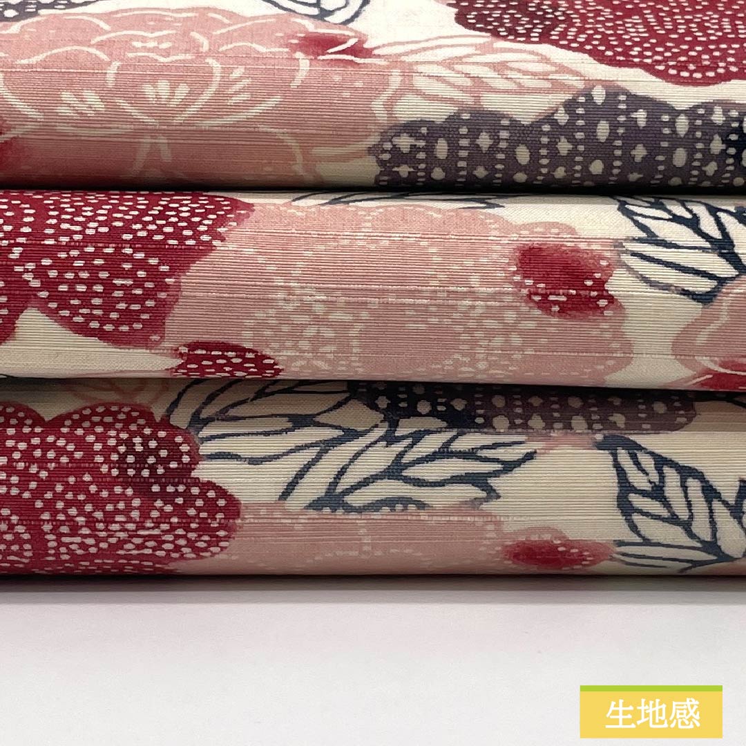 名古屋帯 正絹 Sランク 曙色（あけぼのいろ） 染め帯 京紅型 草花模様 帯丈353cm 六通 カジュアル ピンク系 1124010302313 名古屋仕立て