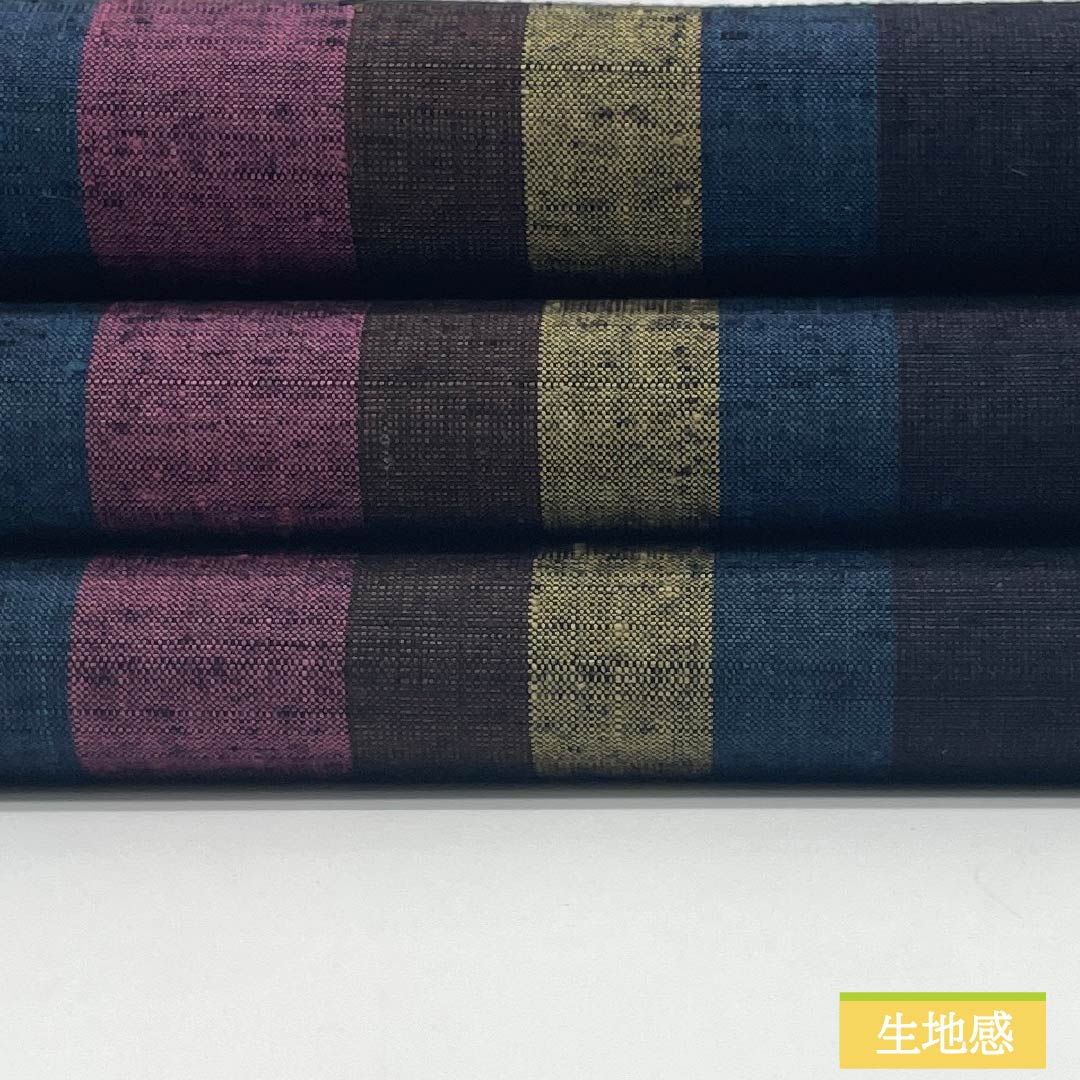 Nagoya Obi, Pure Silk, Grade A, Striped, Tsumugi Fabric, 376cm Long, Full Length, Casual, Gradient Pattern, 1124009953399, Open-Leg Style