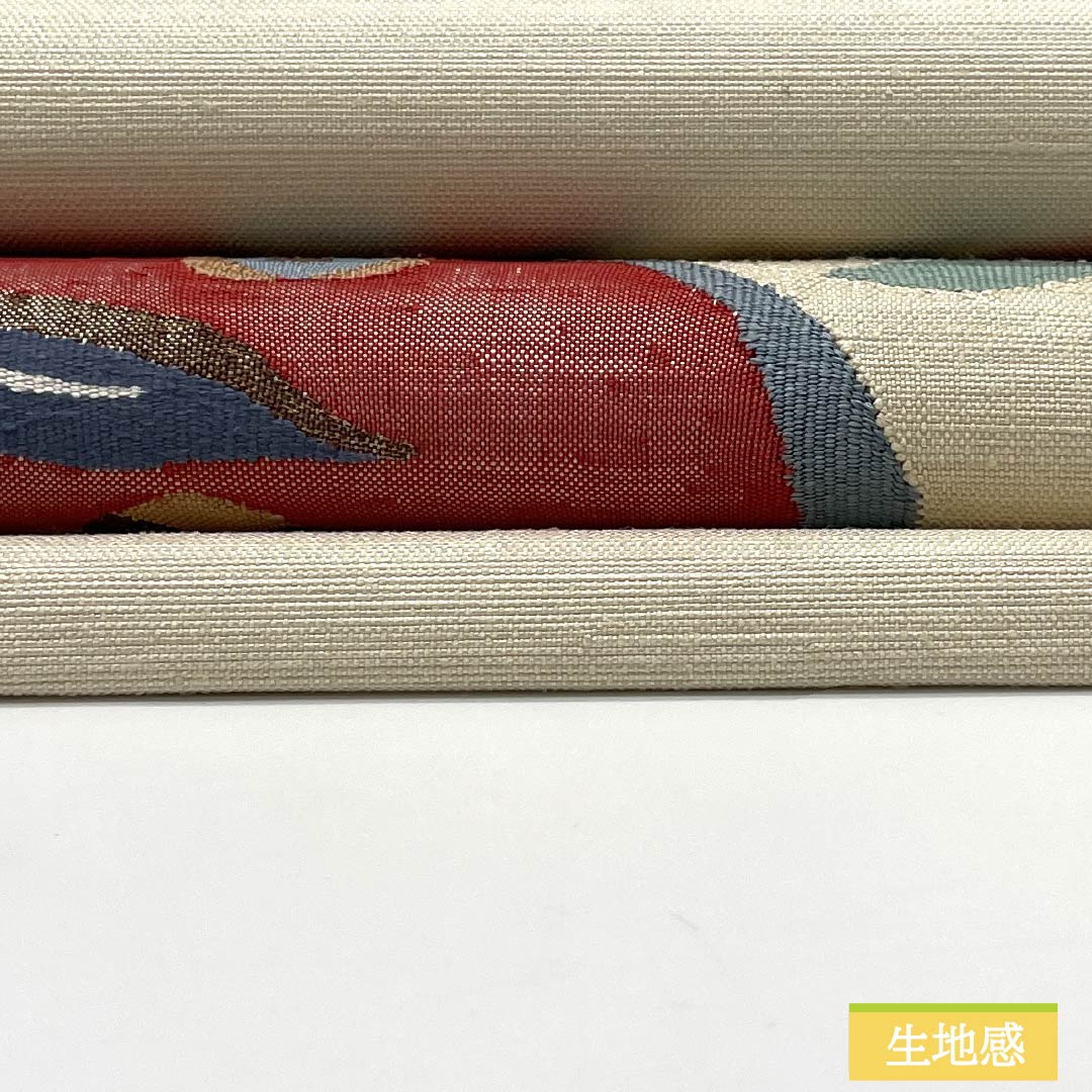 Nagoya Obi, Pure Silk, S-Rank, Milky White, Sukui Weave, Abstract Floral Design, Pointed Pattern, Casual, Cream, 1124010242315, Pine Needle Pattern