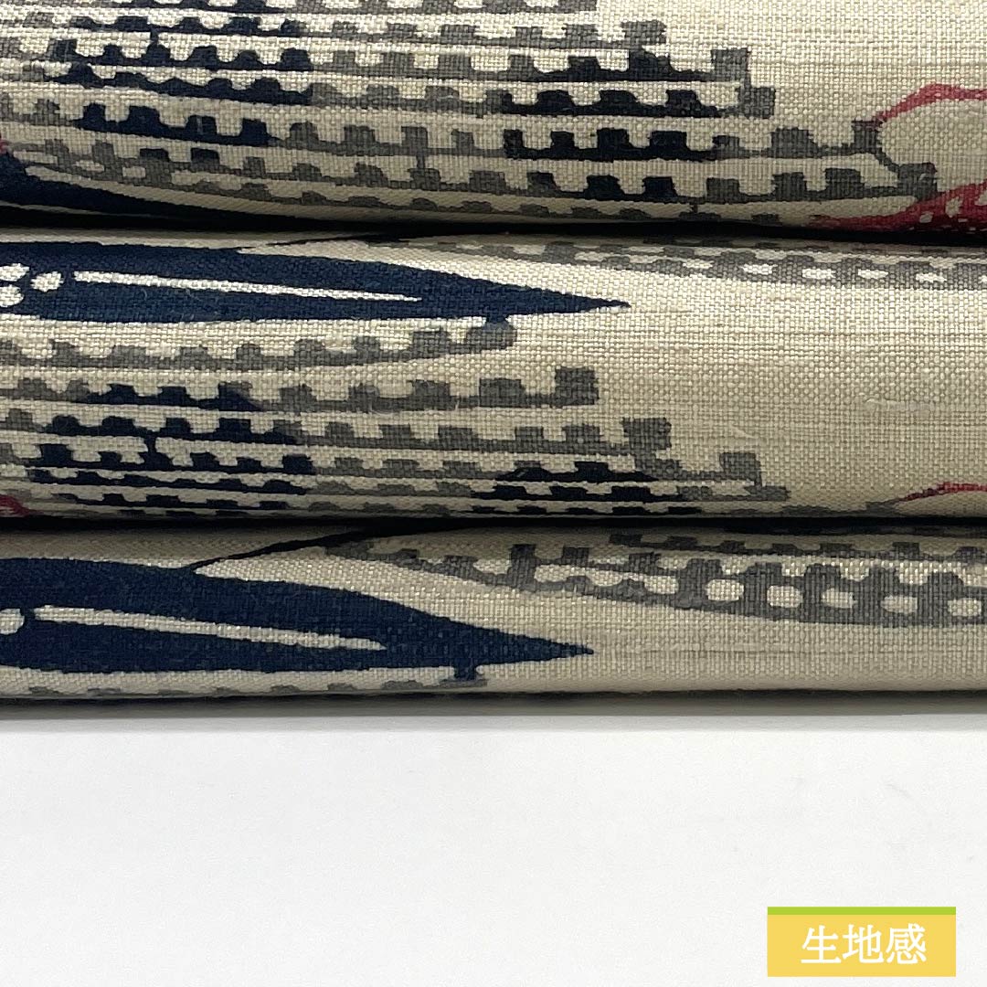 Nagoya Obi, Pure Silk, Grade B, Off-White, Kyoto Bingata Pattern, Tsumugi Fabric, Dyed, 373cm Long, Six-Ply, Casual, Cream-Tone, Product Number: 1124009874315, Nagoya Style