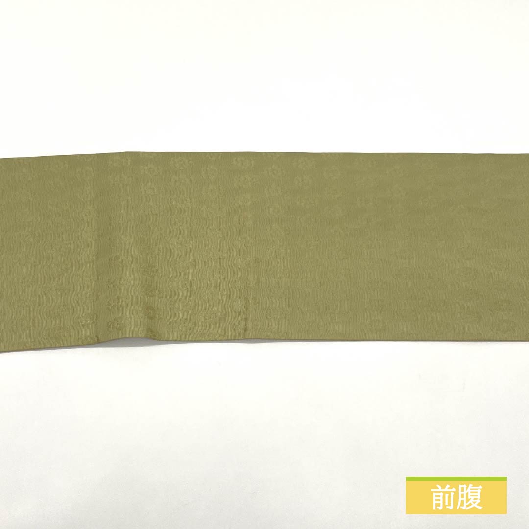Nagoya Obi, Pure Silk, Grade A, Pale Yellow, Takeyamachi Embroidery, Grape Arabesque Design, Pointed Pattern, Semi-Formal, Yellow, 364cm Length, 1124010373323, Nagoya Style