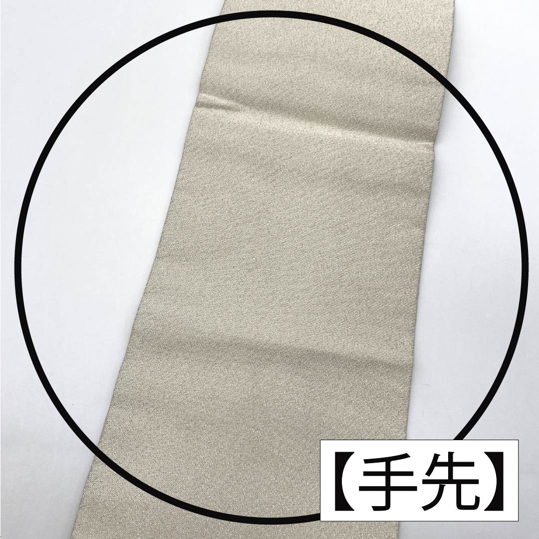 Nagoya Obi, Pure Silk, Grade A, Shell Bucket Design, Tapestry Weave, Embroidery, 371cm Long, Pointed Pattern, Silver, Semi-Formal, 1124010293322, Nagoya Style