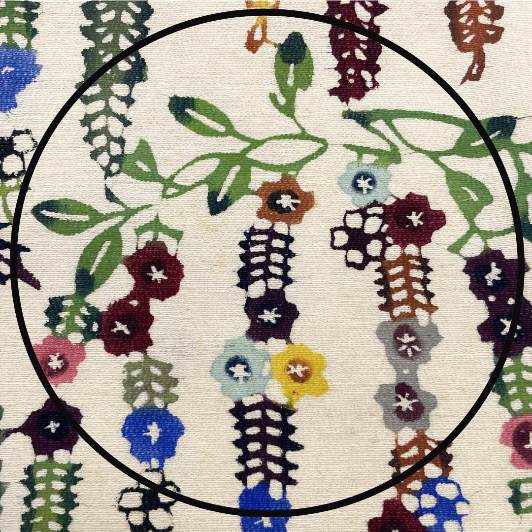 Nagoya Obi, Pure Silk, Grade A, Milky White, Kyoto Bingata Dyed Obi, Floral Pattern, Length 332cm, Six-Ply, Casual, Cream-Colored, Product Number 1124009913315, Nagoya Style