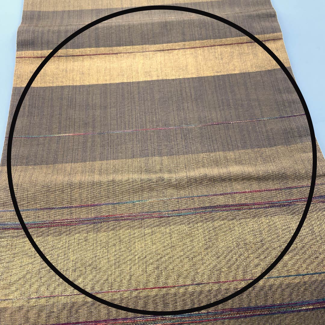 名古屋帯 正絹 Aランク 横段 紬地 帯丈340cm 六通 カジュアル 茶系 1124010073314 名古屋仕立て