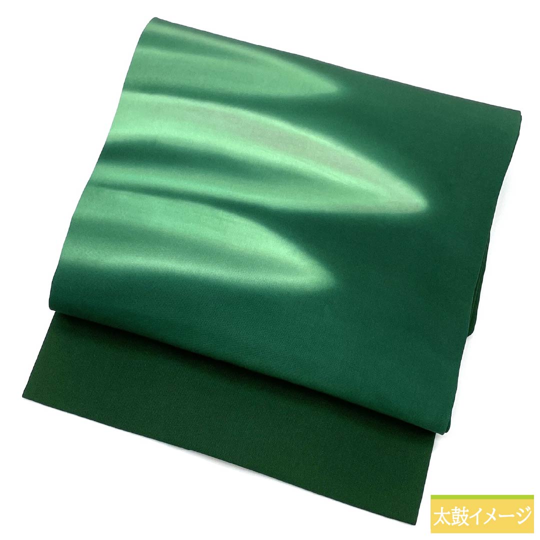 Nagoya obi, genuine silk, A rank, biloudo-iro (velvet color), dyed obi, shioze silk, abstract pattern, obi length 358cm, point pattern, semi-formal, green, 1124011373319, Nagoya tailoring