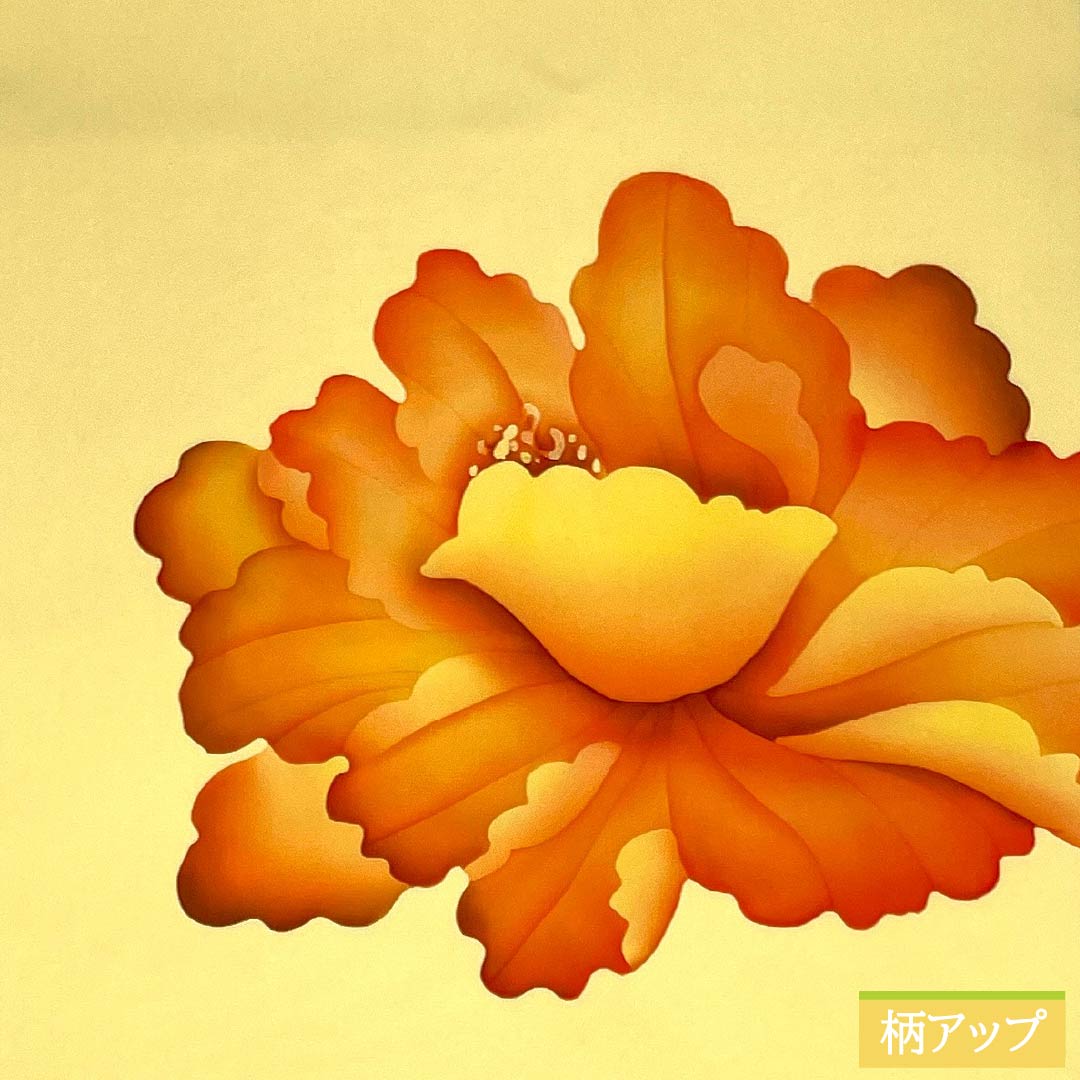 名古屋帯 正絹 Aランク 淡黄色（たんこうしょく） 染め帯 洋花 花柄 帯丈350cm ポイント柄 カジュアル 黄系 1124011233323 名古屋仕立て