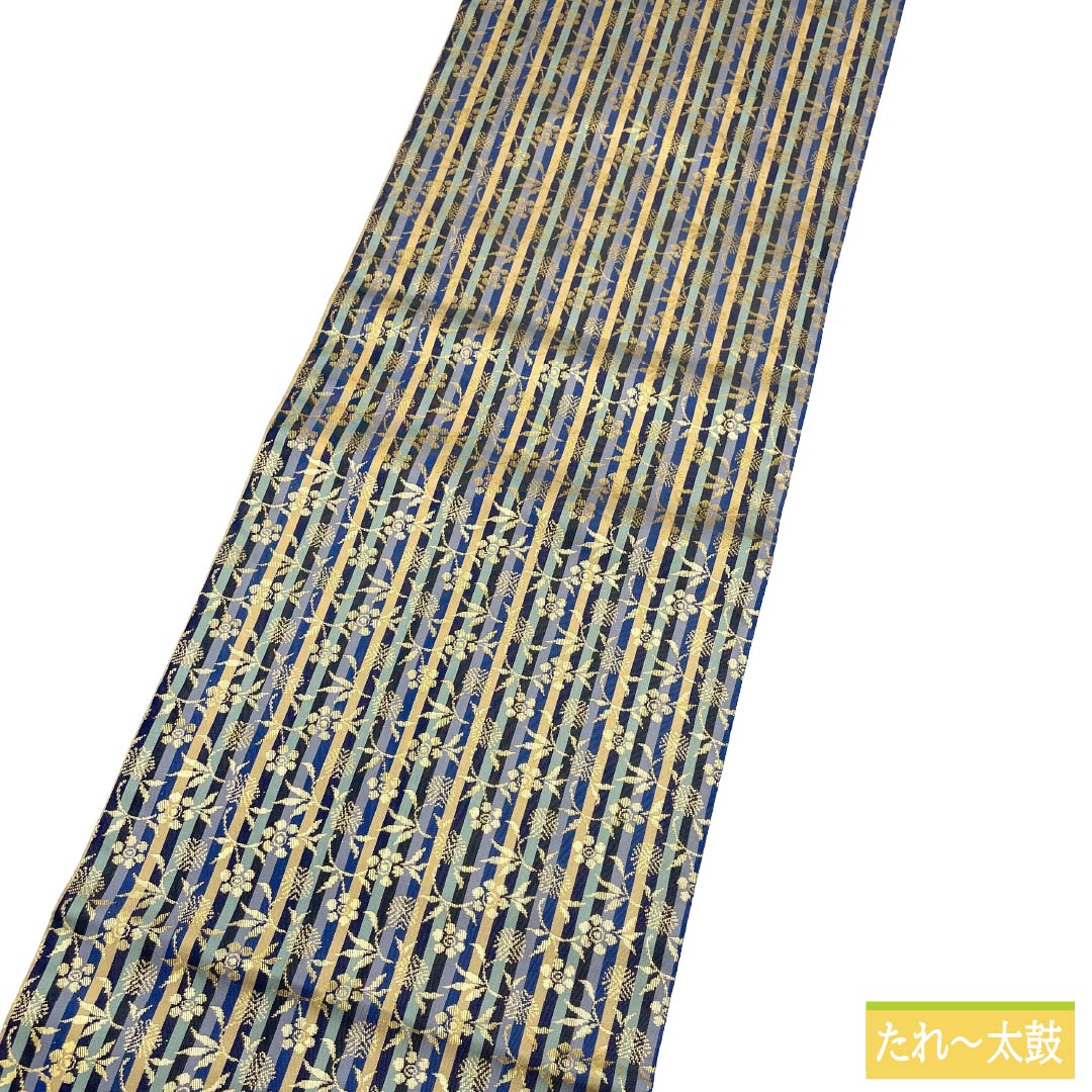 Nagoya obi, genuine silk, S rank, Nagoya tailoring, sasazuru, sho-chiku-bai, obi length 347cm, full-pattern, semi-formal, gradient, 1124011772399