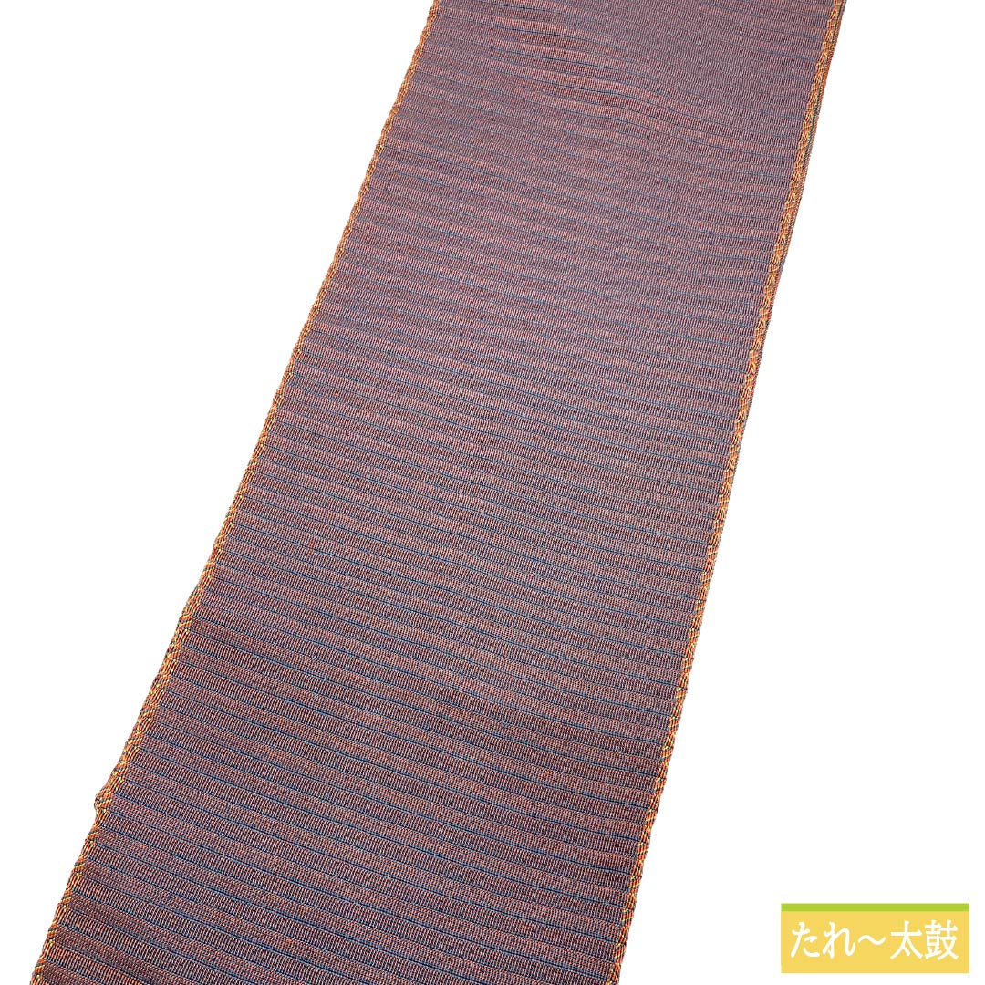 Nagoya Obi, pure silk, rank A, Nagoya tailoring, horizontal stripes, obi length 360cm, Rokutsu pattern, casual, gradation color scheme, 1124011683399