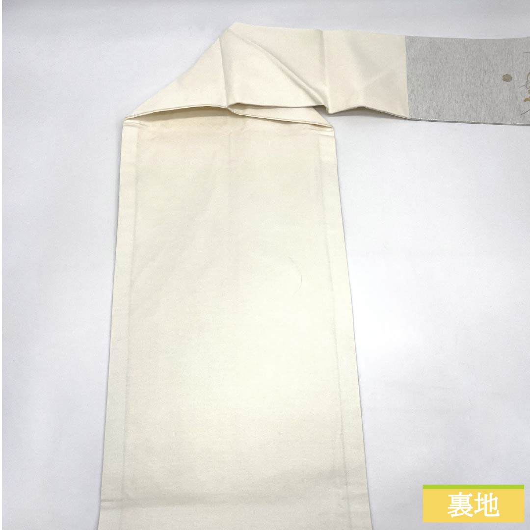 名古屋帯 正絹 Aランク 乳白色（にゅうはくしょく） 刺繍 古典柄 帯丈363cm ポイント柄 セミフォーマル 白系 1124011383311 名古屋仕立て