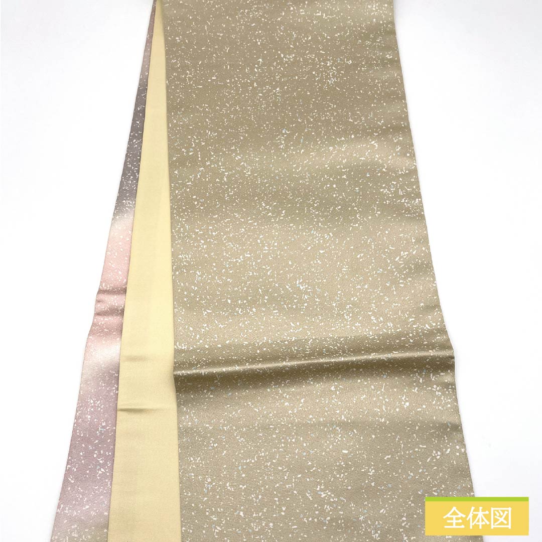 Fukuro Obi, Pure Silk, Grade A, Dyed with a Tataki Dye, Abstract Pattern, 454cm Long, Pointed Design, Gradient, Semi-Formal, Item Number: 1123015913499