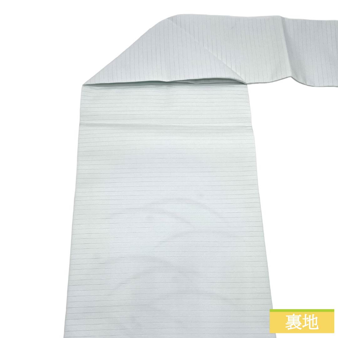 名古屋帯 正絹 Aランク 名古屋仕立て 露芝模様 古典柄 夏帯 長尺 帯丈376.5cm ポイント柄 カジュアル 青系 1124013203317