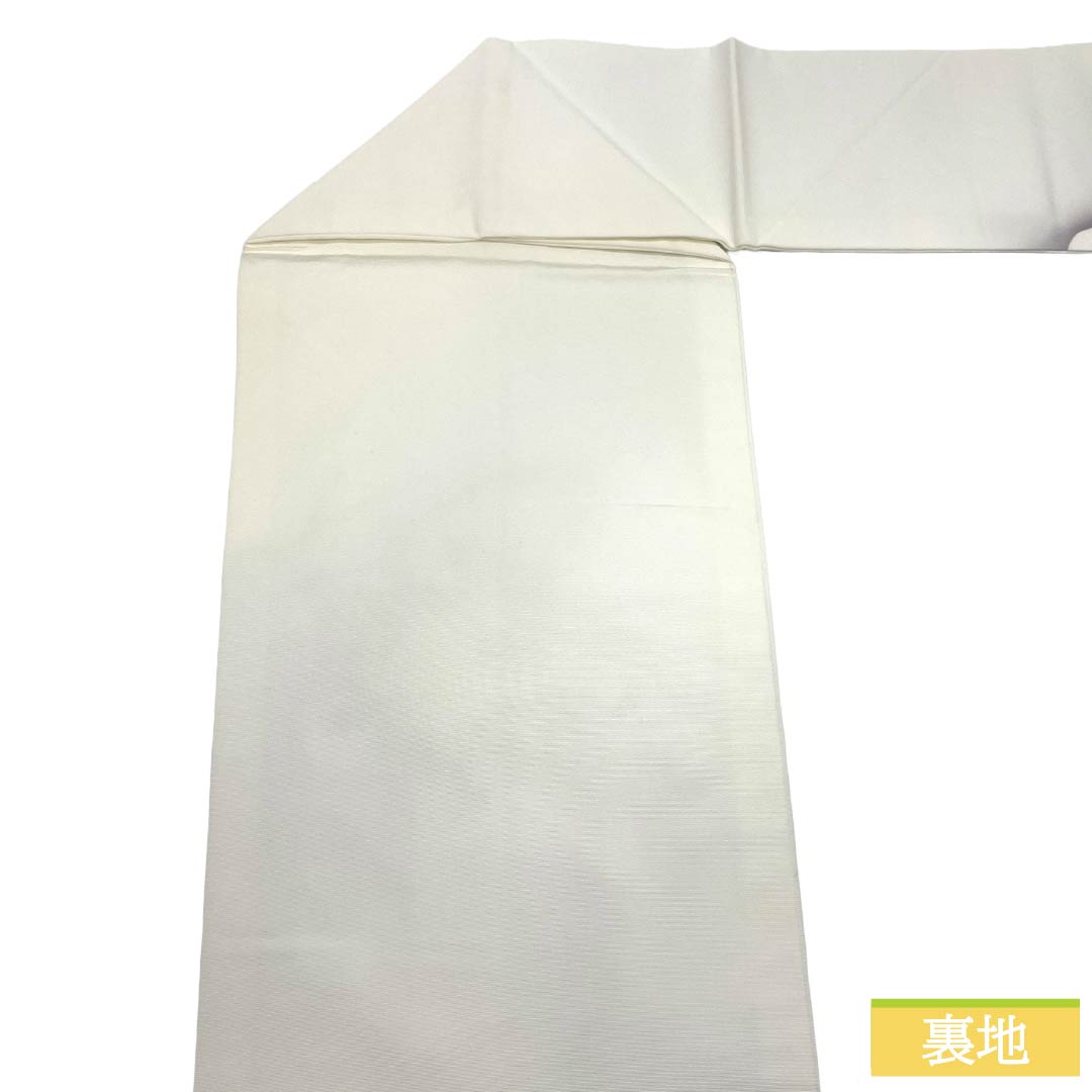 Nagoya Obi, Pure Silk, A Rank, Nagoya Tailored, Milky White, Shioze, Western Floral Pattern, Obi Length 352cm, Partial Pattern, Casual, White Tone, 1124011753311