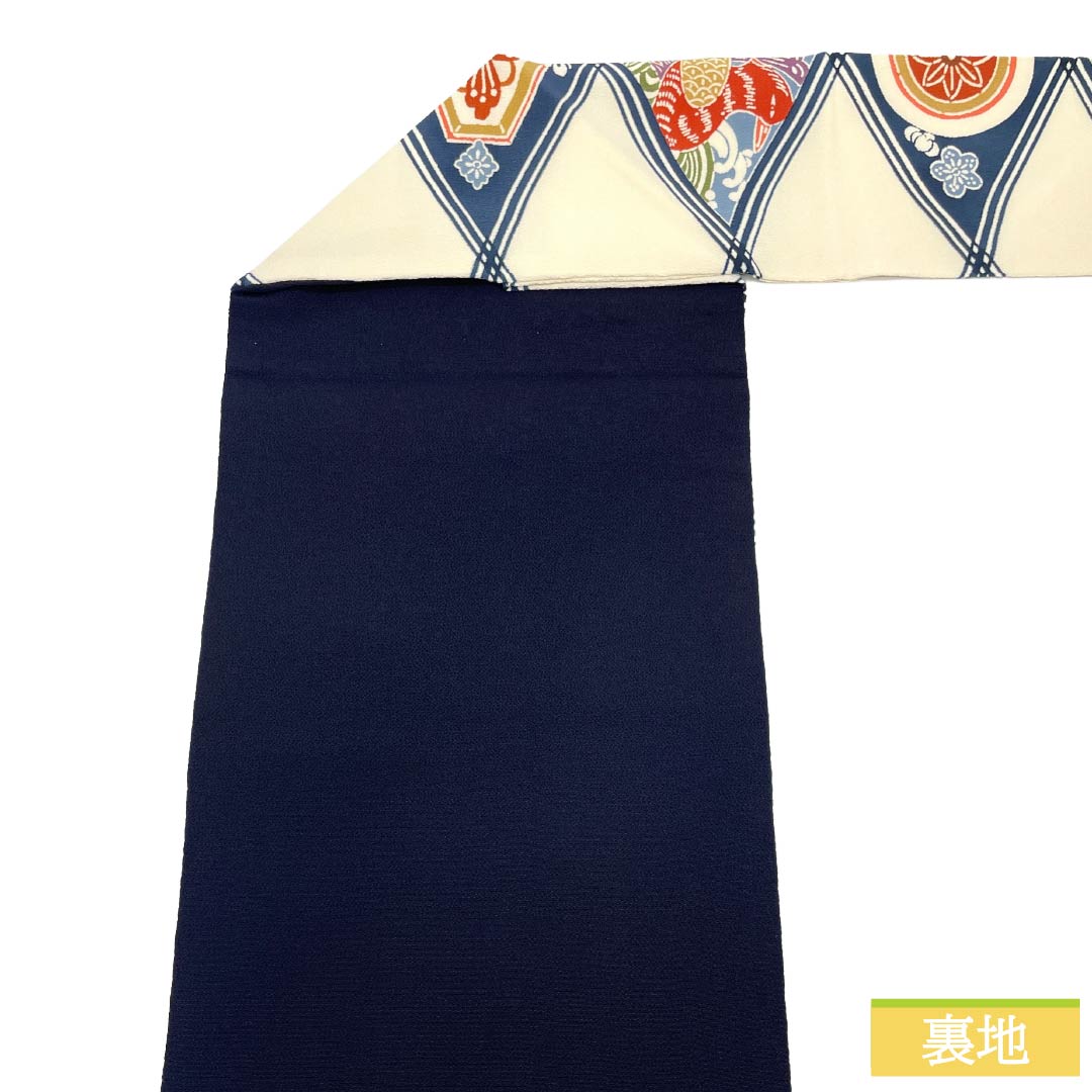Nagoya Obi Silk A Rank Nagoya Tailored Milky White Kyo-Bingata Classic Pattern Diamond Obi Length 360cm Full Pattern Casual White Tone 1124011613311