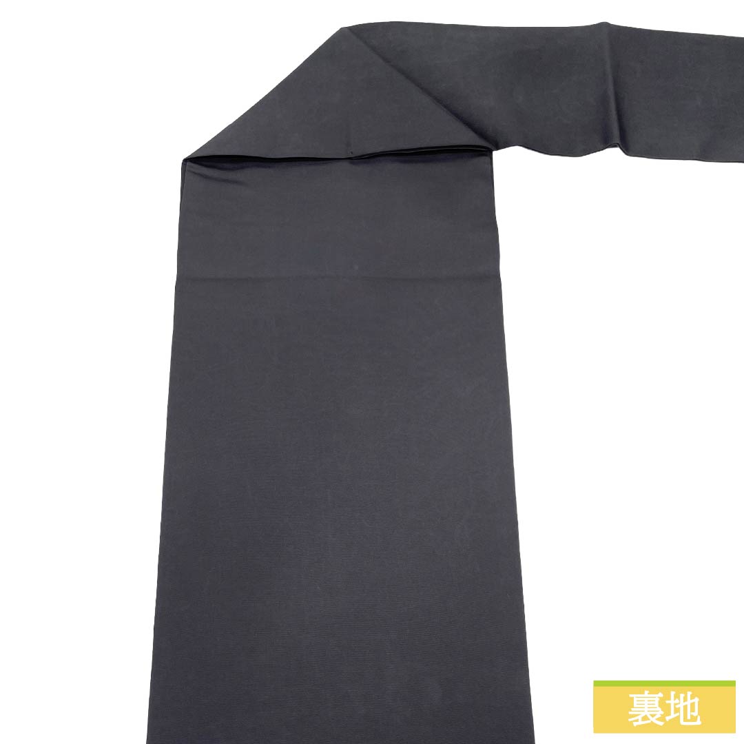 名古屋帯 正絹 Aランク 名古屋仕立て 黒鼠色（くろねずいろ） 古典柄 塩瀬 和楽器 帯丈370cm ポイント柄 セミフォーマル 黒系 1124012573310
