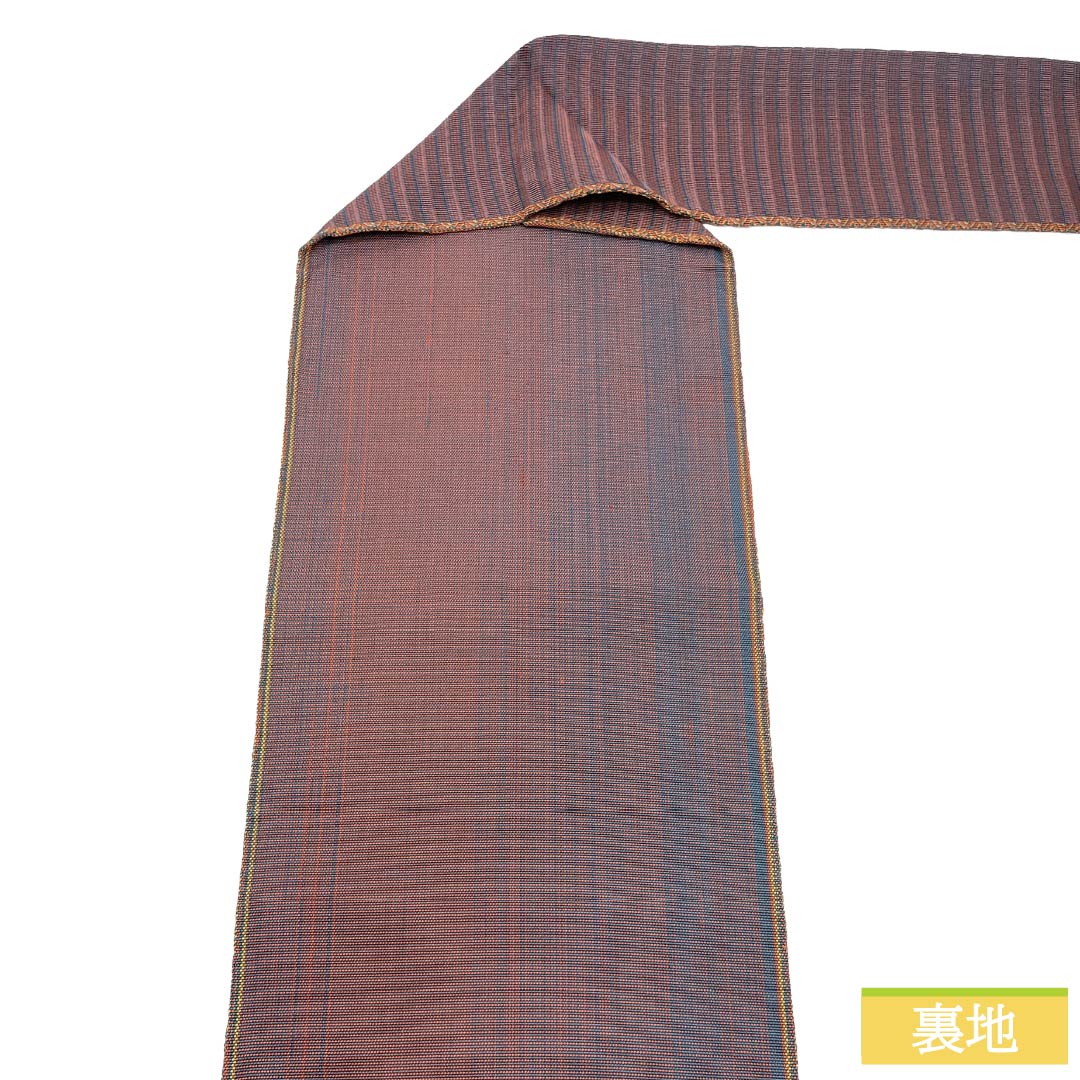 Nagoya Obi, pure silk, rank A, Nagoya tailoring, horizontal stripes, obi length 360cm, Rokutsu pattern, casual, gradation color scheme, 1124011683399