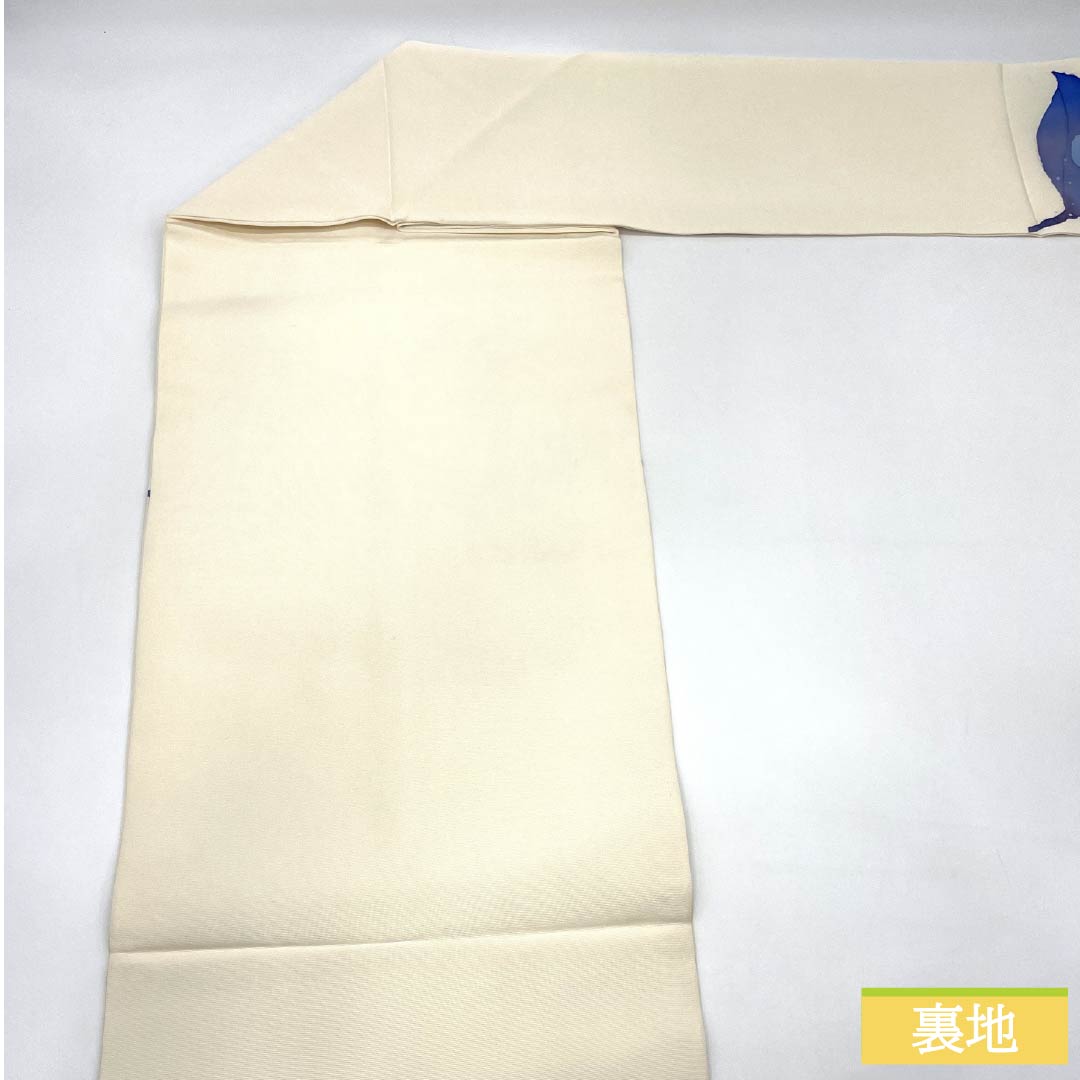 名古屋帯 正絹 Bランク 乳白色（にゅうはくしょく） 染め帯 塩瀬 洋花柄 帯丈357cm ポイント柄 セミフォーマル 白系 1124011533311 名古屋仕立て