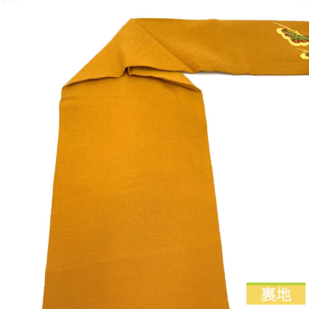 名古屋帯 正絹 Aランク 濃朽葉色（こいくちばいろ） 型染 ちりめん地 帯丈350cm ポイント柄 カジュアル 橙系 1124011523326 名古屋仕立て