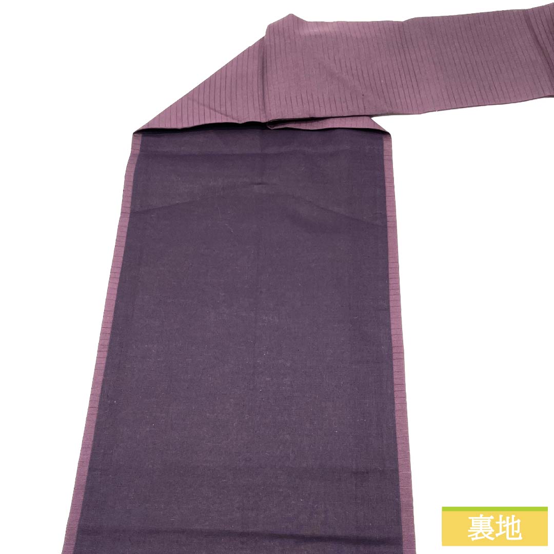 名古屋帯 正絹 Aランク 名古屋仕立て 二人静色（ふたりしずかいろ） 夏帯 花柄 桔梗 帯丈364cm ポイント柄 カジュアル 紫系 1124012983320