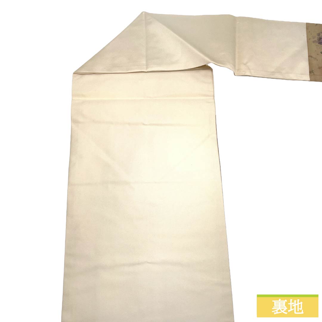 名古屋帯 正絹 Aランク 名古屋仕立て 乳白色（にゅうはくしょく） 古典柄 辻ヶ花 しつけ付き 帯丈360cm ポイント柄 セミフォーマル 白系 1124012653311