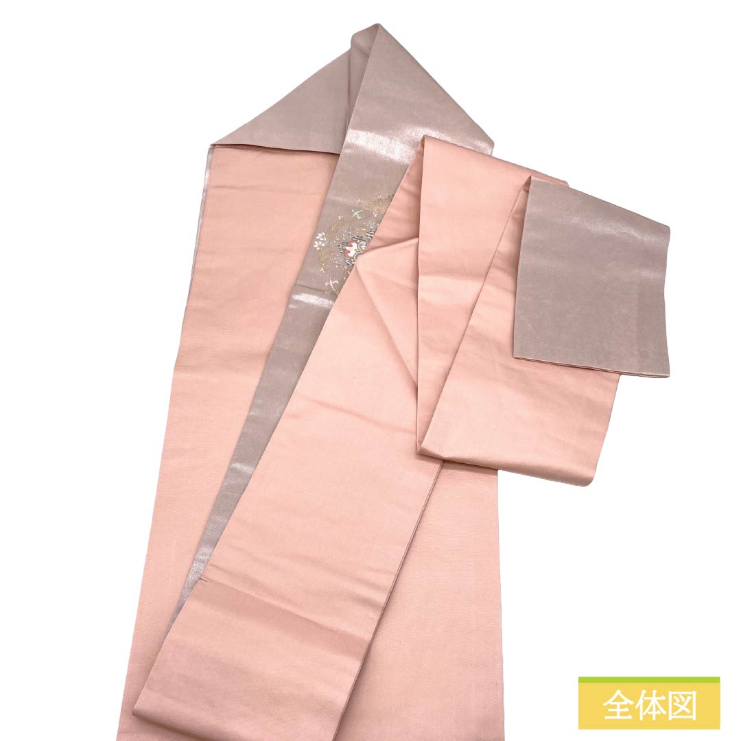 名古屋帯 正絹 Aランク 名古屋仕立て 桜色（さくらいろ） 古典柄 花柄 帯丈361cm ポイント柄 セミフォーマル ピンク系 1124012703313